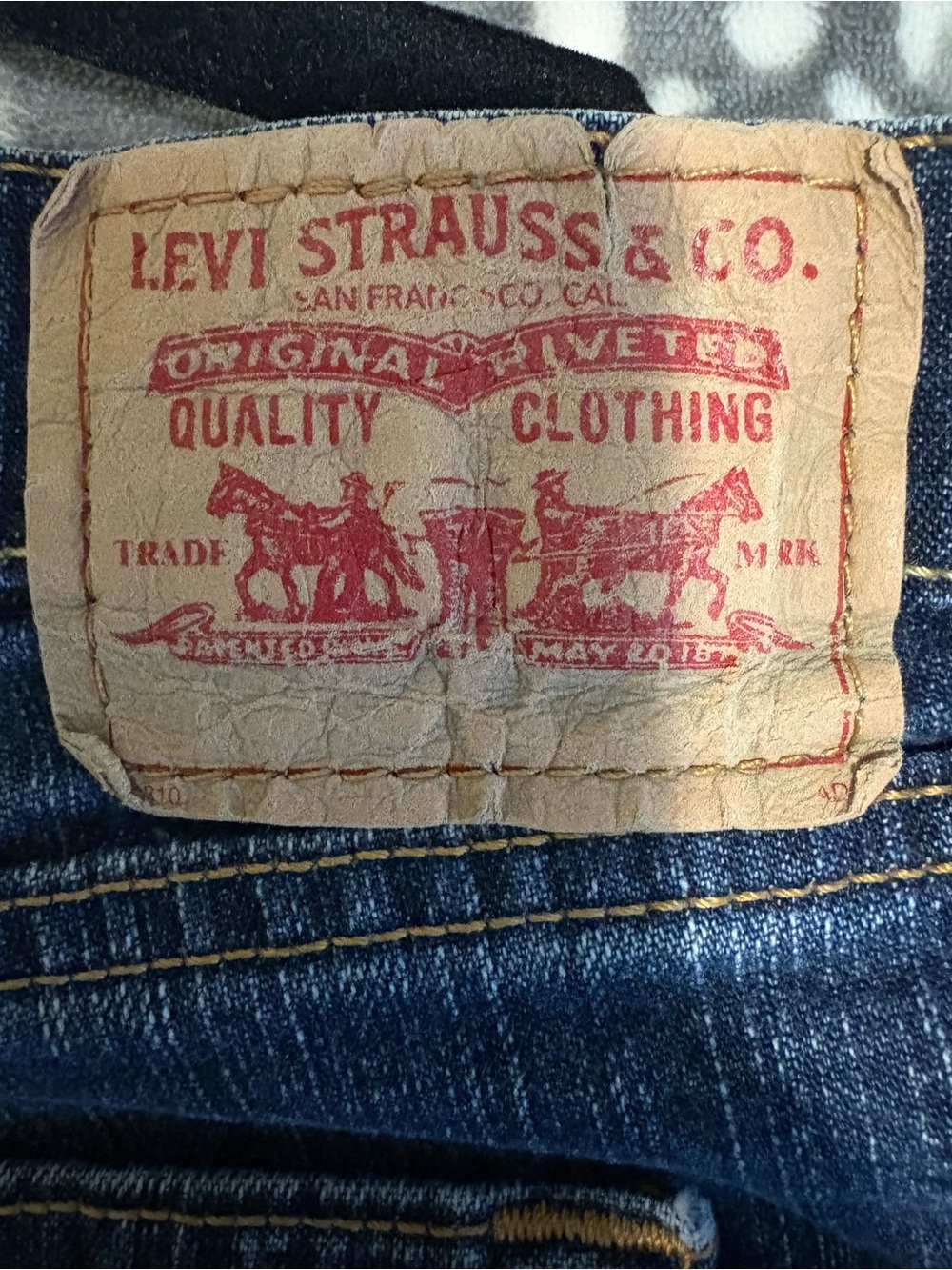 Levi's Women's Dark Blue Bootcut Jeans with Tan Patch